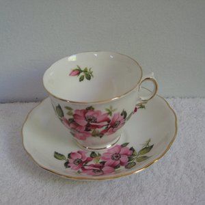 Vintage Royal Vale English Bone China Teacup and Saucer,  pattern 7788